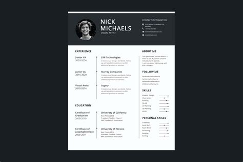 Free One-Page Resume Template (PSD)