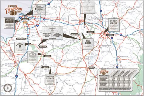 Pdf Printable Kentucky Bourbon Trail Map - Printable Templates