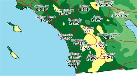 Steady Rain, Chance Of Thunderstorms Expected In San Diego County ...