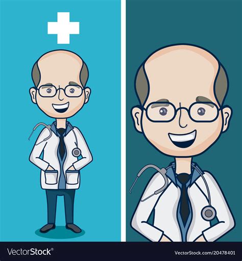 Doctor funny cartoon Royalty Free Vector Image