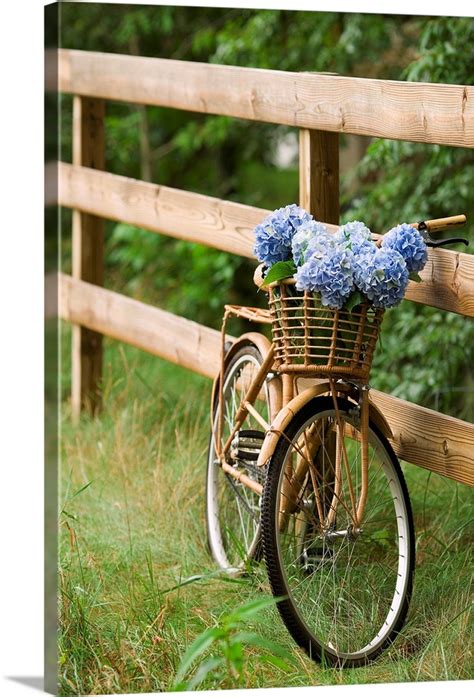 Bike with basket of flowers Wall Art, Canvas Prints, Framed Prints ...