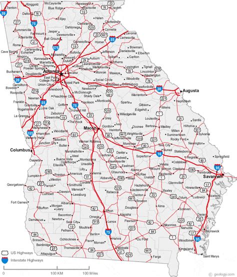 Map of Georgia Cities - Georgia Road Map