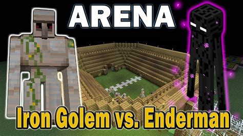 Minecraft Arena Battle Iron Golem vs. Enderman - YouTube