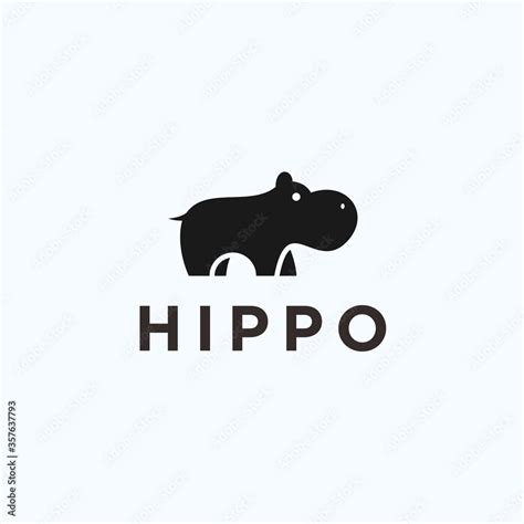 hippo logo design vector silhouette illustration Stock Vector | Adobe Stock