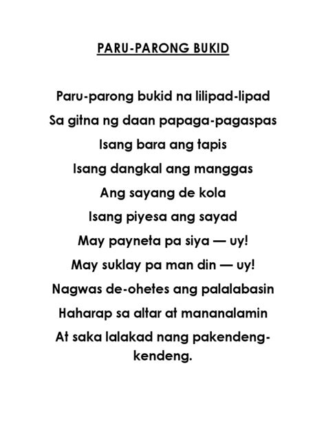 Paruparong Bukid | PDF