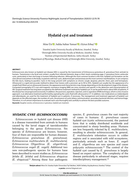 (PDF) Hydatid cyst and treatment