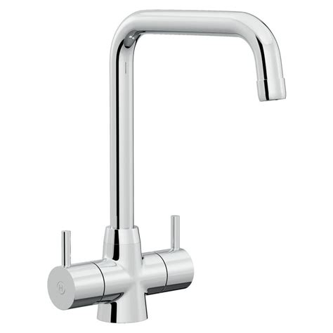 Rienza Polished Chrome Right Angled Mixer Kitchen Tap | Howdens