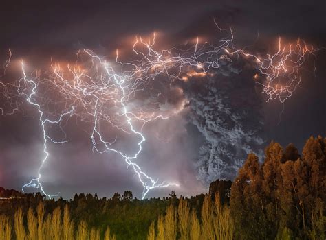 Stunning Pictures Capture Lightning Storms Over Volcano Eruptions