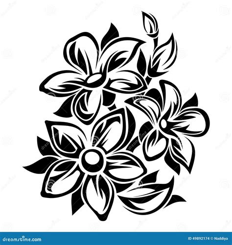 White Flowers Set, Watercolor Hand Drawn Vector | CartoonDealer.com ...