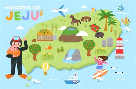 Premium Vector | Jeju island