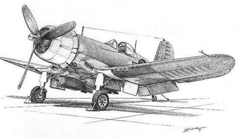 Chance F4U-1D Corsair Vought drawing | Airplane art, Plane drawing ...