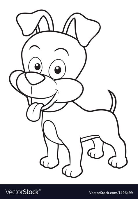 Vector illustration of Cartoon Dog - Coloring book. Download a Free ...