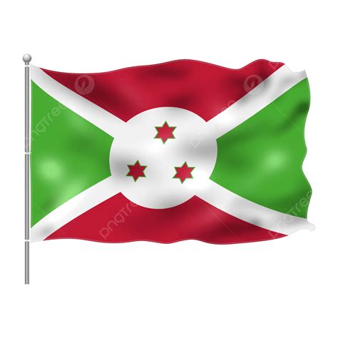 Burundi Flag Flying On Pole, Burundi, Flag Fluttering, Wavy PNG ...