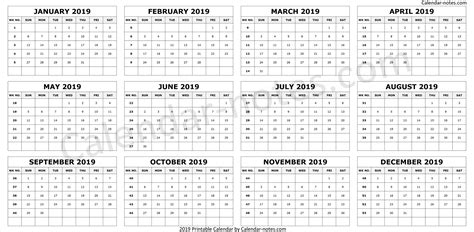 Year Calendar Numbered Weeks | Calendar Printables Free Templates