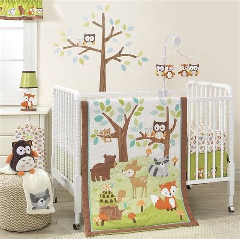 Crib Bedding Set Baby Nursery 3 Piece Brown Woodland Animal Decor ...