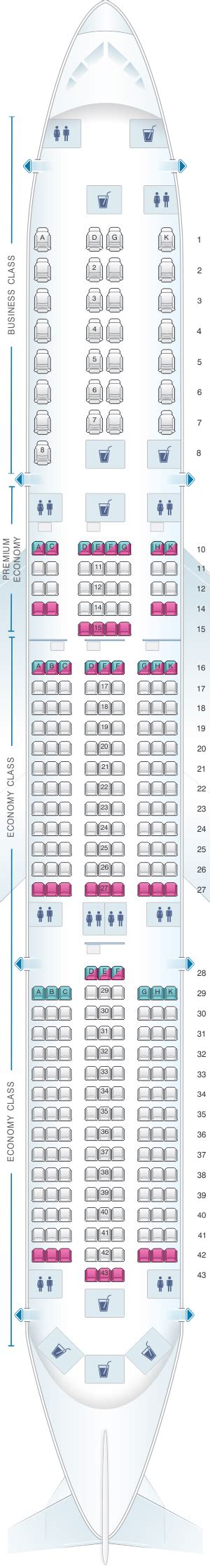 Seat Map Vietnam Airlines Airbus A350 Config.2 | SeatMaestro