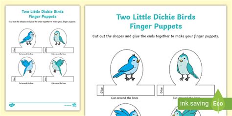 FREE! - Two Little Dickie Birds Finger Puppets - Twinkl