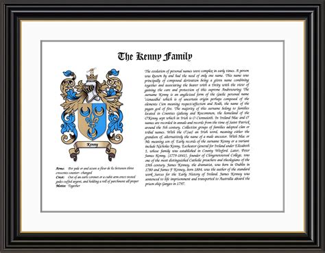 Kenny Family Coat of Arms and Family History Print - Etsy UK