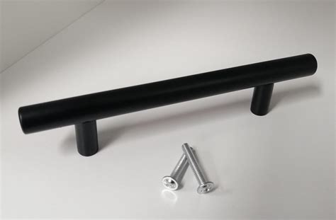 Black Stainless Steel T-Bar Handle for Furniture Cupboard Cabinet Door ...