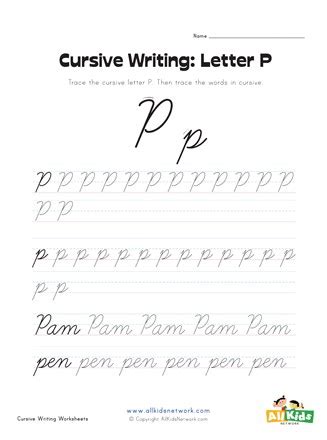 Cursive Lowercase P