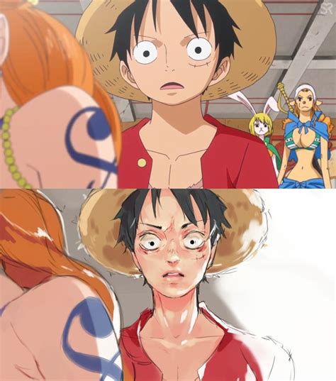 One Piece Fanart: Nami and Luffy