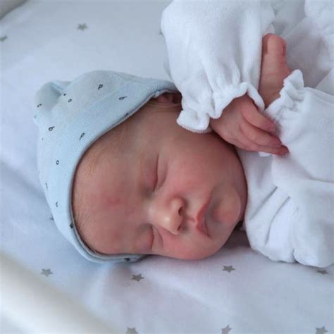 17"Reborn Baby Boy Gray , Realistic Lifelike Handmade Doll Gift