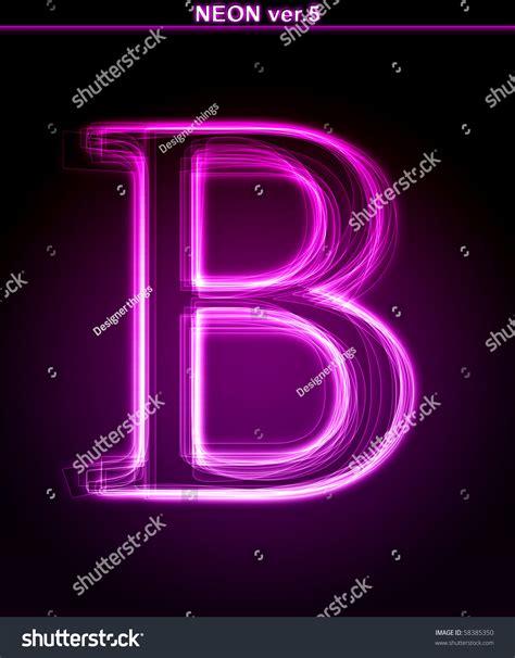 Glowing Neon Letter On Black Background Stock Illustration 58385350 ...