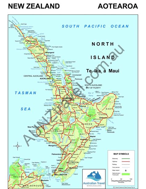 Map Of New Zealand North Island | AUNZTravel