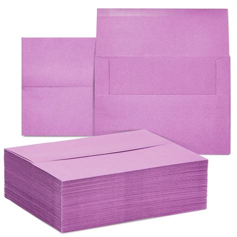 100 Pack Purple Envelopes 5x7, A7 Size for Greeting Cards, Mailing ...