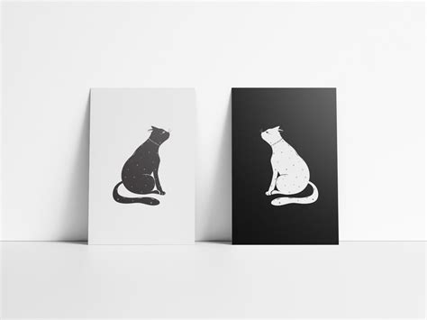 White and Black Cat Printable Poster Cat Wall Decor Animal - Etsy