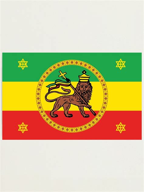 "Lion of Judah Ethiopia Imperial Flag" Photographic Print for Sale by ...