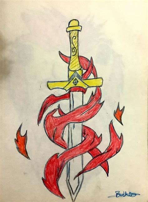 Fire sword - QueenB Arts - Drawings & Illustration, Fantasy & Mythology ...