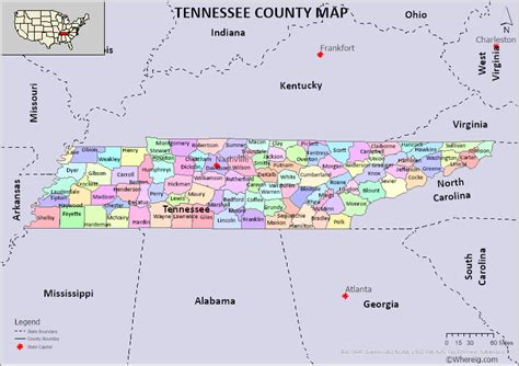 Tennessee Map By County And City - Pacific Gas And Electric Power ...