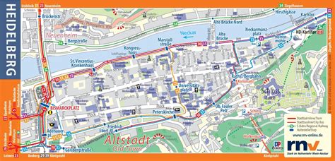 Heidelberg sightseeing map - Ontheworldmap.com