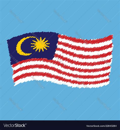 Malaysia - jalur gemilang flag flying Royalty Free Vector