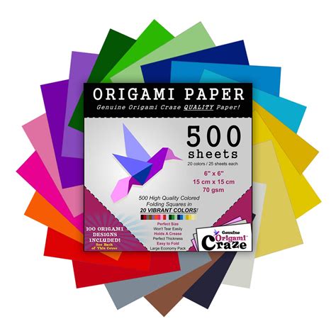 Buy Origami Paper 500 Sheets Premium Quality for Arts and Crafts 6 ...