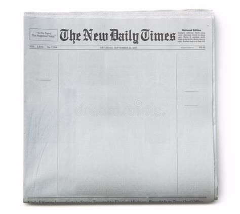 Fake Newspaper Front Page Blank Stock Image - Image of journalism, fake ...