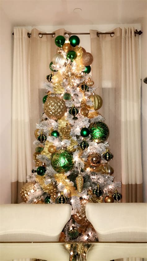 Emerald green and gold unique Christmas tree | Green christmas tree ...