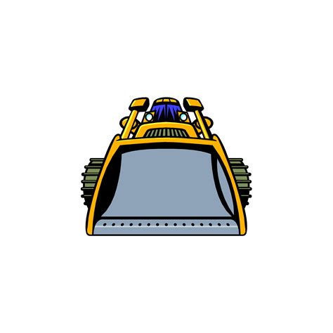 Cartoon of a bulldozer from front view 1259044 Vector Art at Vecteezy