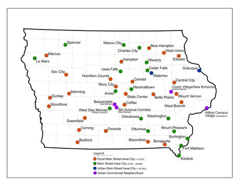 Printable Map of Iowa - Outline, Blank