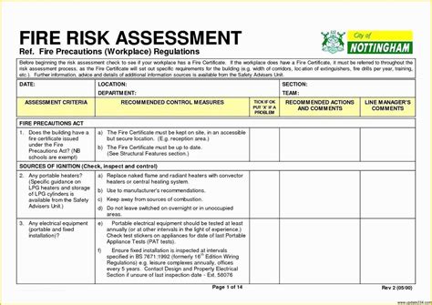 Free Risk assessment Template Of assessment Fire Risk assessment form ...