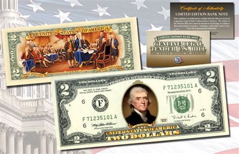 Buy TWO DOLLAR COLORIZED 2-SIDED Collectible Art Two-Dollar Bill with ...