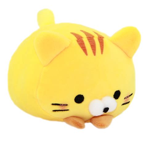 Plush Cat Squishy Toy Super Soft Stuffed Animal Neko Yellow