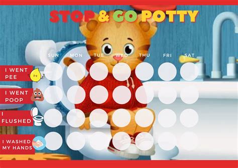 Daniel Tiger Potty Training Chart, Potty Reward Chart, Toddler Reward ...