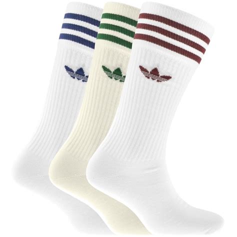 adidas Originals Three Pack Logo Socks White | Mainline Menswear