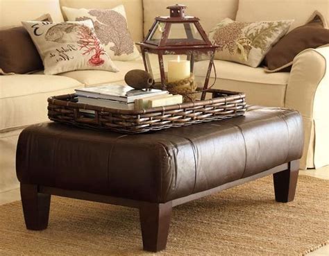 Leather Ottoman Coffee Table With Tray | Leather ottoman coffee table ...