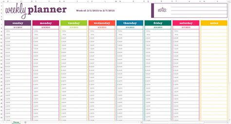 Weekly Planner Template Excel ~ Excel Templates