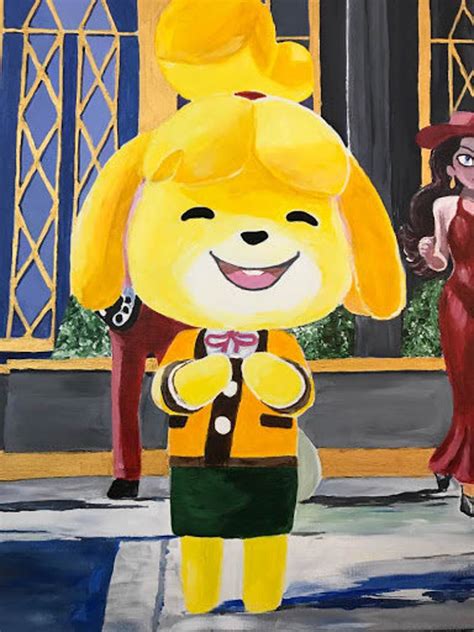 Isabelle Animal Crossing Fan Art Handmade Acrylic Painting on Stretched ...