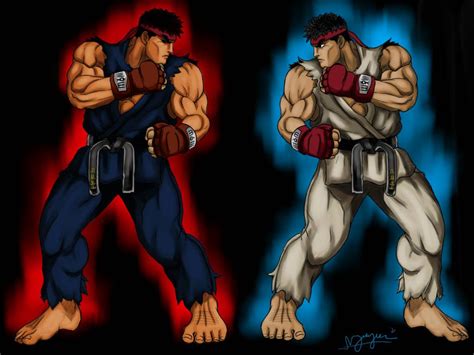 Ryu Vs Evil Ryu by nguyen619 on DeviantArt