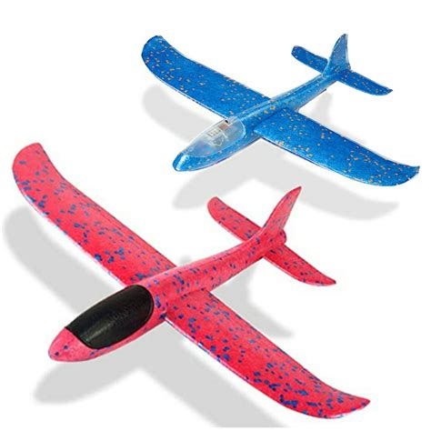 2 Packs 18.5" Glider Airplane Throwing Foam Airplane Toys Dual Flight ...